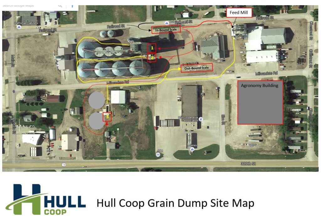 Grain elevator, convenience store, gas station, quality goods and expert services at Hull Coop in Hull, IA.